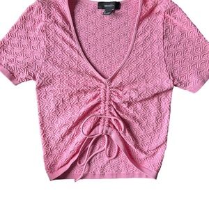 Forever 21 Pink Textured Women's crop Top